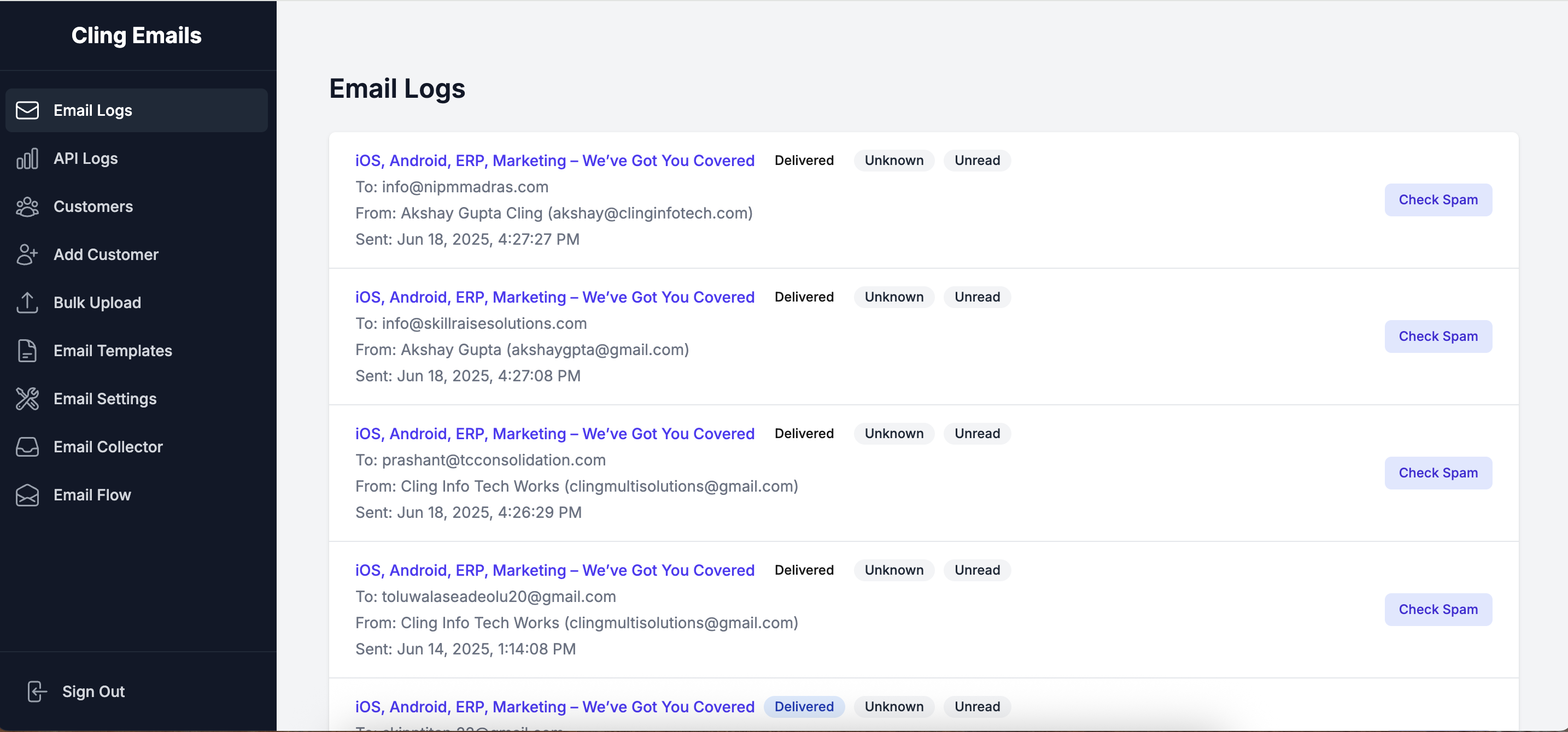 Cling Emails